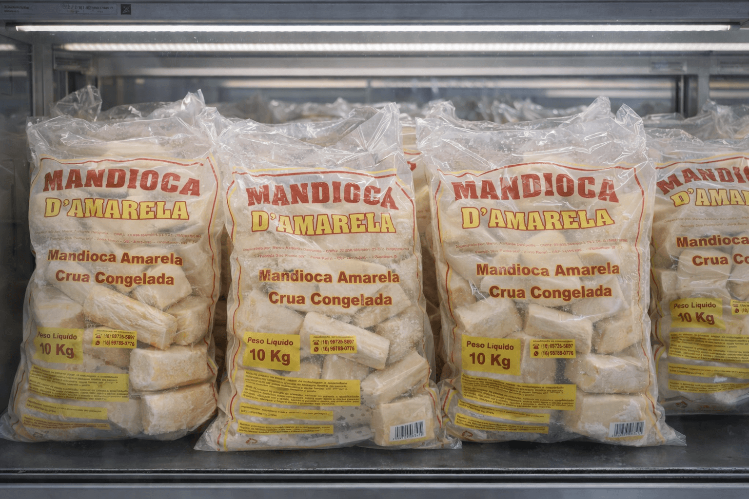 Exposição de produtos Mandioca D'Amarela